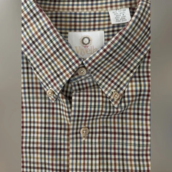 Viyella Men’s Oxford Long Sleeve Plaid Shirt Size 3XT - Picture 4 of 6